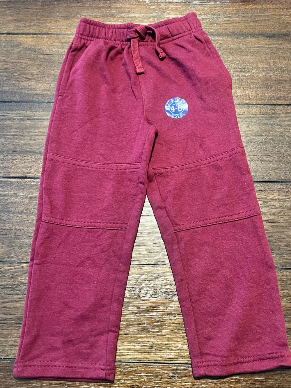 Burgundy Drawstring Fleece Joggers for Kids